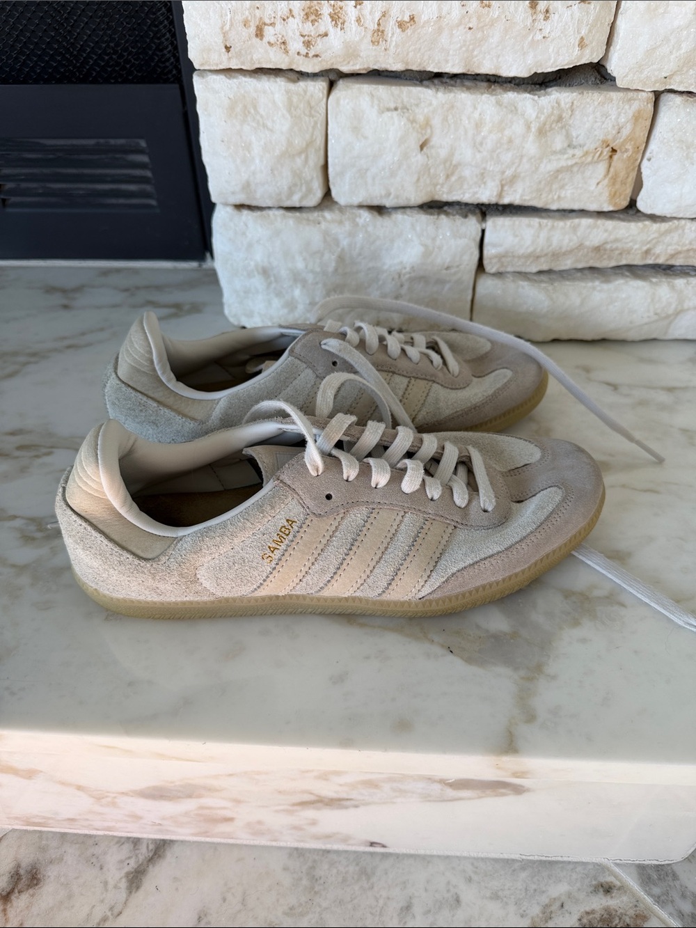 adidas Women’s Samba Suede Sneakers in Light Beige